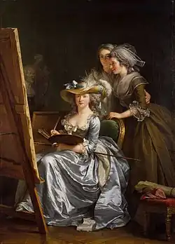 Autoportrét se dvěma žačkami (1785)