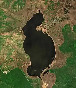 Jezero ze satelitu Sentinel-2 (2017)