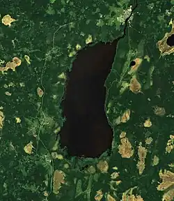 Jezero ze satelitu Sentinel-2 (2018)