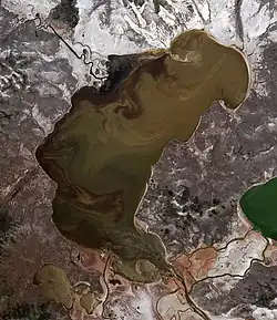 Jezero ze satelitu Sentinel-2 (2018)