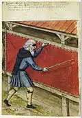 Natloukání/valchování sukna (kresba z roku 1568)