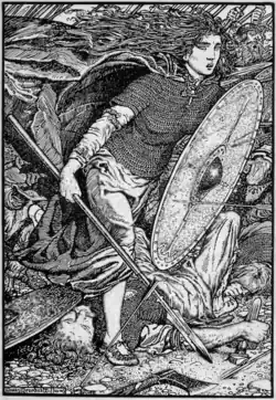 Lagertha, litografie podle Morrise Meredith Williamse (1913)