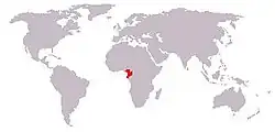 areál mandrila (červeně)