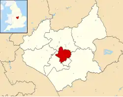 moderní Leicester na mapě Spojeného království