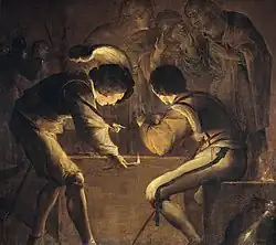 Zapření Sv. Petra (Denial of St. Peter), olej na plátně, 126 cm × 141 cm, rok 1642