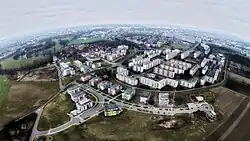 Letecký pohled na Třebeš a Moravské Předměstí