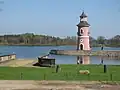 Maják v parku zámku Moritzburg u Drážďan