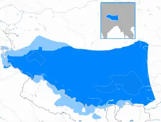 Mapa rozšíření jazyka