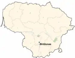 Birštonas na mapě