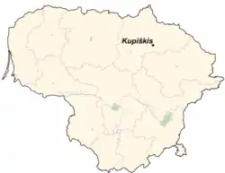 Kupiškis na mapě