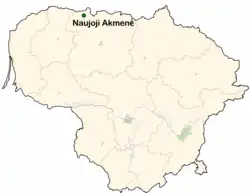 (litevsky) Naujoji Akmenė na mapě