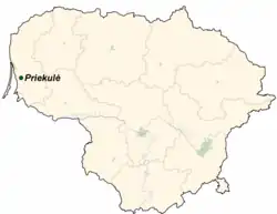 Priekulė na mapě