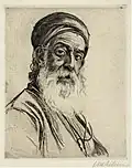 Samaritán, rytina, asi 1920