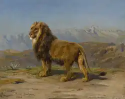 Lev v horské krajině (1880)