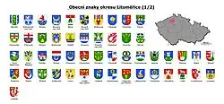 Přehled obecních znaků okresu Litoměřice I.