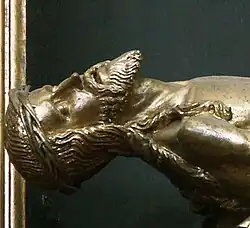 Litoměřická pieta, detail hlavy Krista