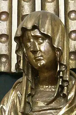 Litoměřická pieta, detail hlavy Panny Marie