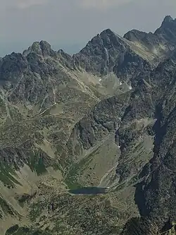 Zľava Divá veža, Východná Vysoká, Kupola a Bradavica.
