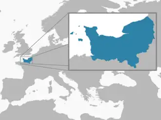 Poloha a rozsah Normandie