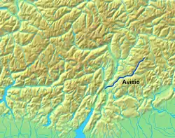 Poloha řeky Avisio na mapě