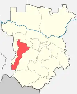 Poloha okresu na mapě Čečenska