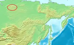 Poloha Putorany na severu Asie