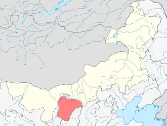 Poloha oblasti Ordos