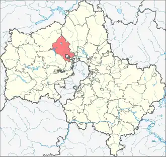 Solnečnogorský rajón na mapě Moskevské oblasti