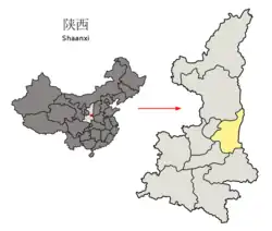 Wej-nan na mapě