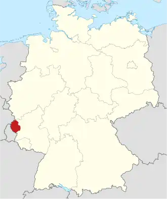 Poloha zemského okresu na mapě Německa