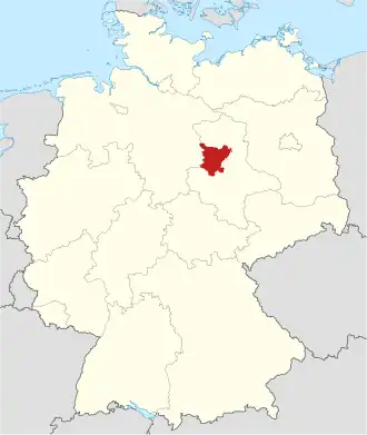Poloha zemského okresu na mapě Německa