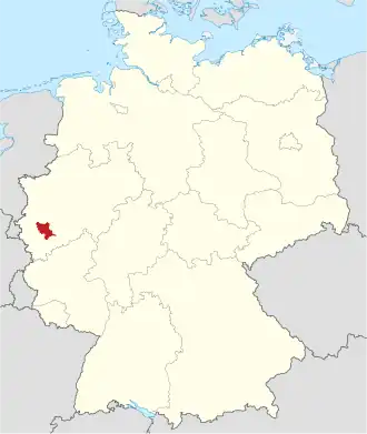 Poloha zemského okresu na mapě Německa