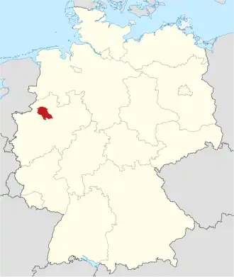 Poloha zemského okresu na mapě Německa
