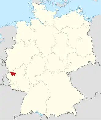 Poloha zemského okresu na mapě Německa