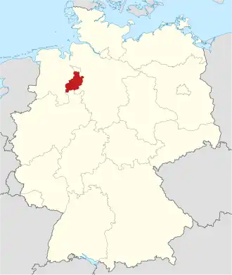 Poloha zemského okresu na mapě Německa