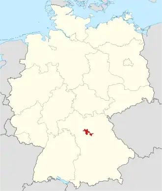 Poloha zemského okresu na mapě Německa