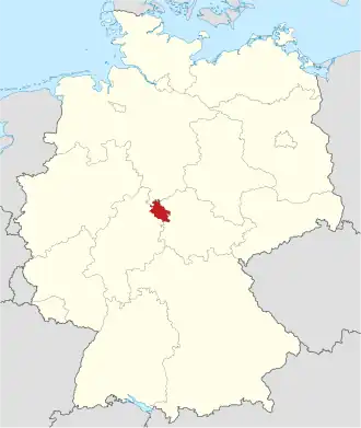 Poloha zemského okresu na mapě Německa