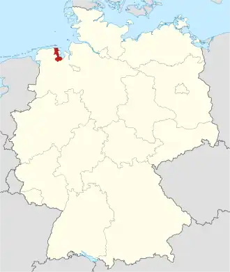 Poloha zemského okresu na mapě Německa