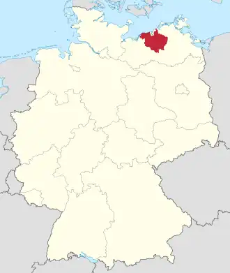 Poloha zemského okresu na mapě Německa