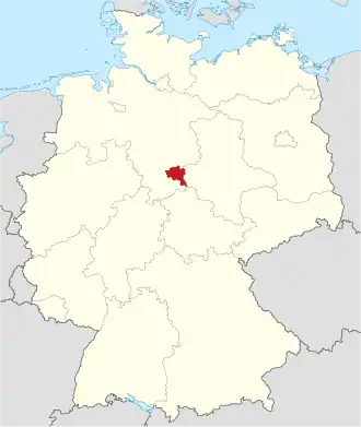 Poloha zemského okresu na mapě Německa