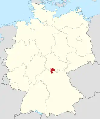 Poloha zemského okresu na mapě Německa