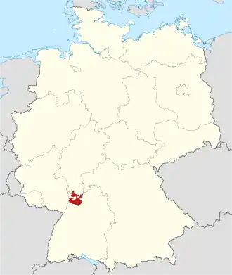 Poloha zemského okresu na mapě Německa