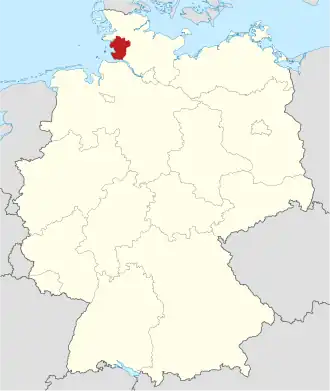 Poloha zemského okresu na mapě Německa