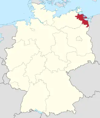 Poloha zemského okresu na mapě Německa