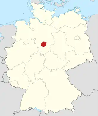 Poloha zemského okresu na mapě Německa