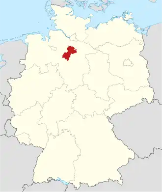 Poloha zemského okresu na mapě Německa