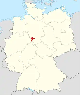 Poloha zemského okresu na mapě Německa