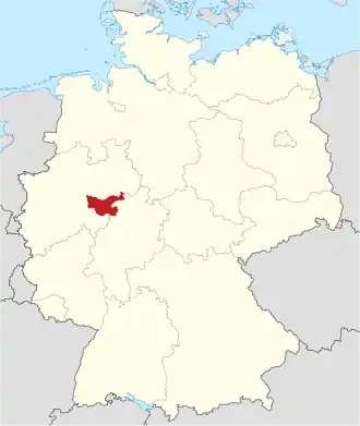 Poloha zemského okresu na mapě Německa