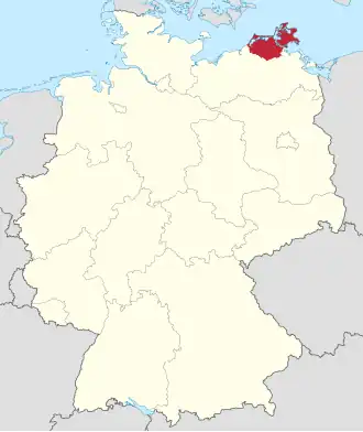 Poloha zemského okresu na mapě Německa