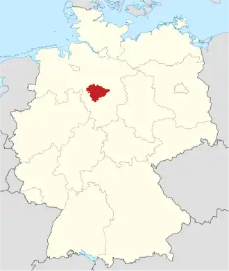 Poloha zemského okresu na mapě Německa